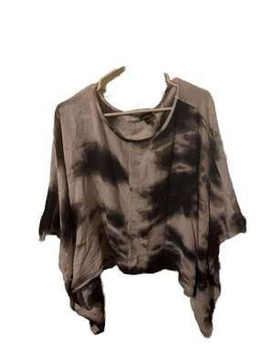 Torrid Tie-Dye Hi-Lo Poncho Style Tunic Top Black and White Plus Size 2/3